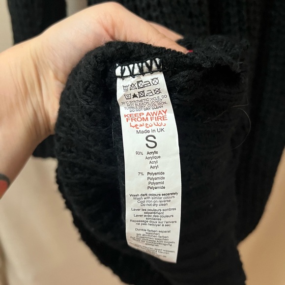 🔴 Nasty Gal Black Ribbed Knit Sweater Dress size small - Picture 5 of 9